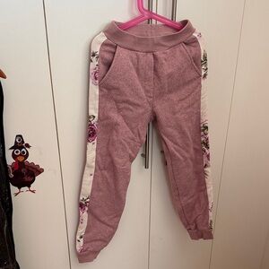 MonnaLisa Pink Floral Kids Sweatpants